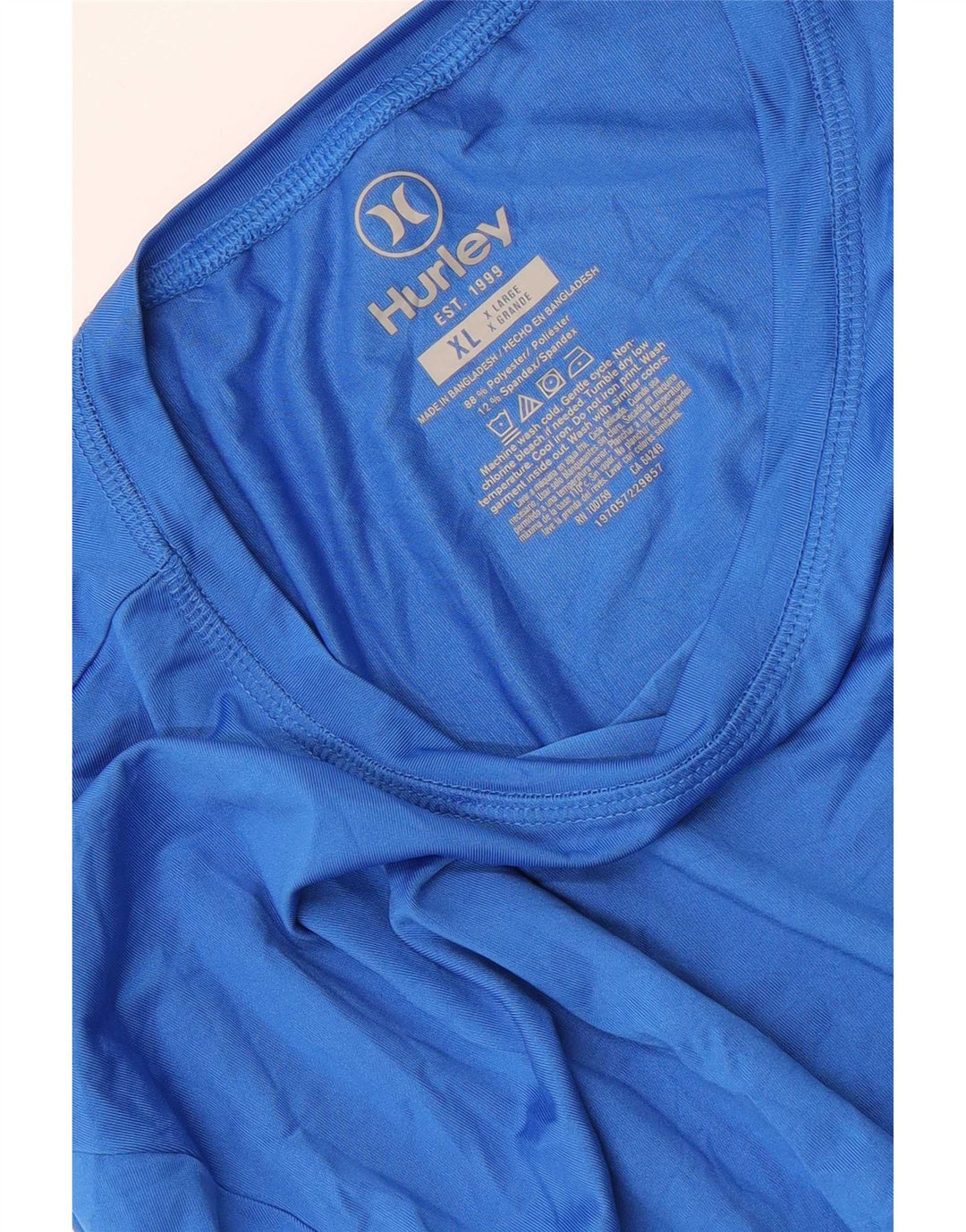 Maglietta grafica da uomo Hurley a maniche lunghe XL in poliestere blu