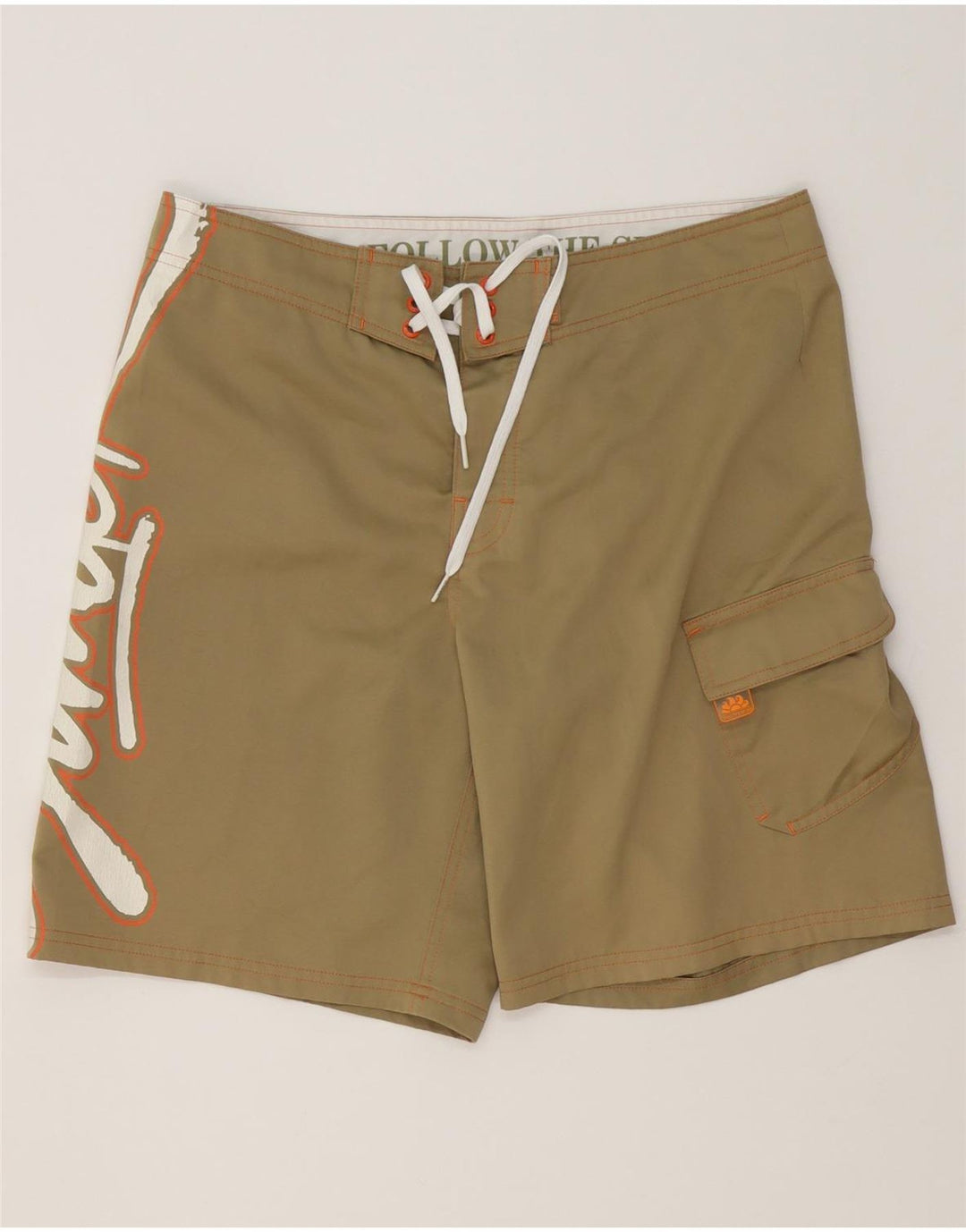 Pantaloncini da bagno grafici da uomo Sundek Poliestere beige medio