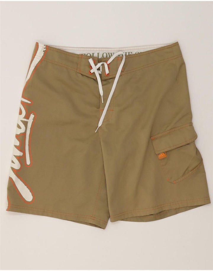 Pantaloncini da bagno grafici da uomo Sundek Poliestere beige medio