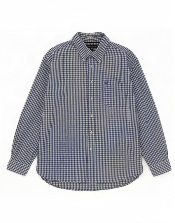 Camicia da uomo Tommy Hilfiger XL in cotone a quadri blu