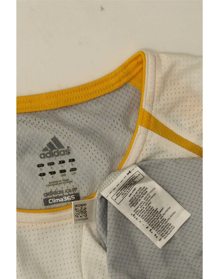 Canotta Adidas Clima 365 da uomo grande in poliestere bianco