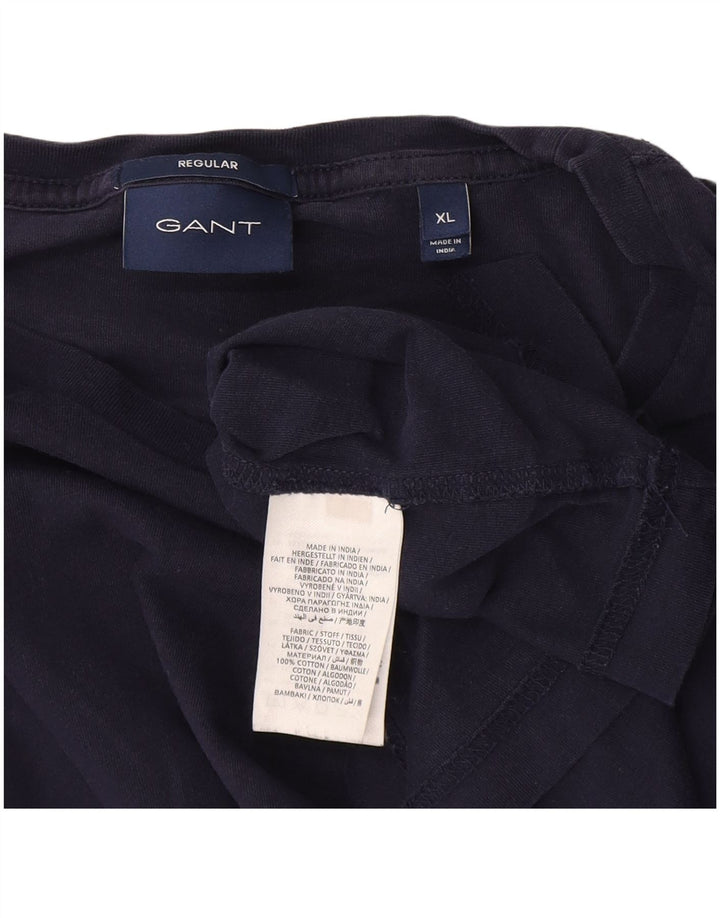 Gant T-shirt regolare da uomo Top XL in cotone blu navy