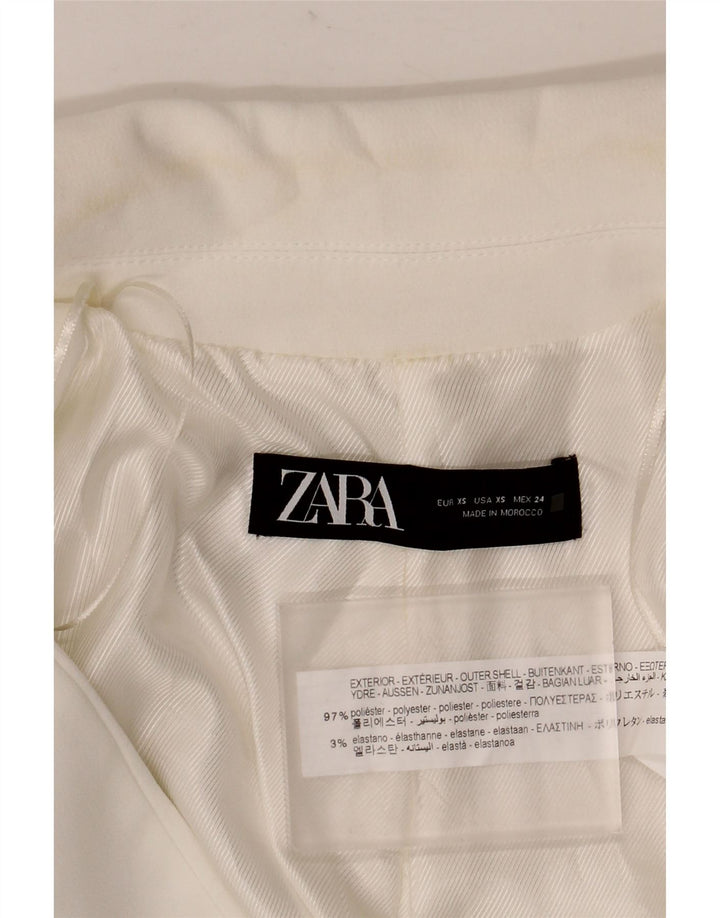 Giacca blazer oversize aperta da donna Zara UK 6 XS poliestere bianco