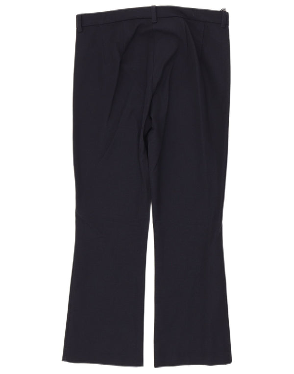 Pantaloni da abito bootcut da donna MAX MARA UK 4 XS W26 L25 cotone blu navy