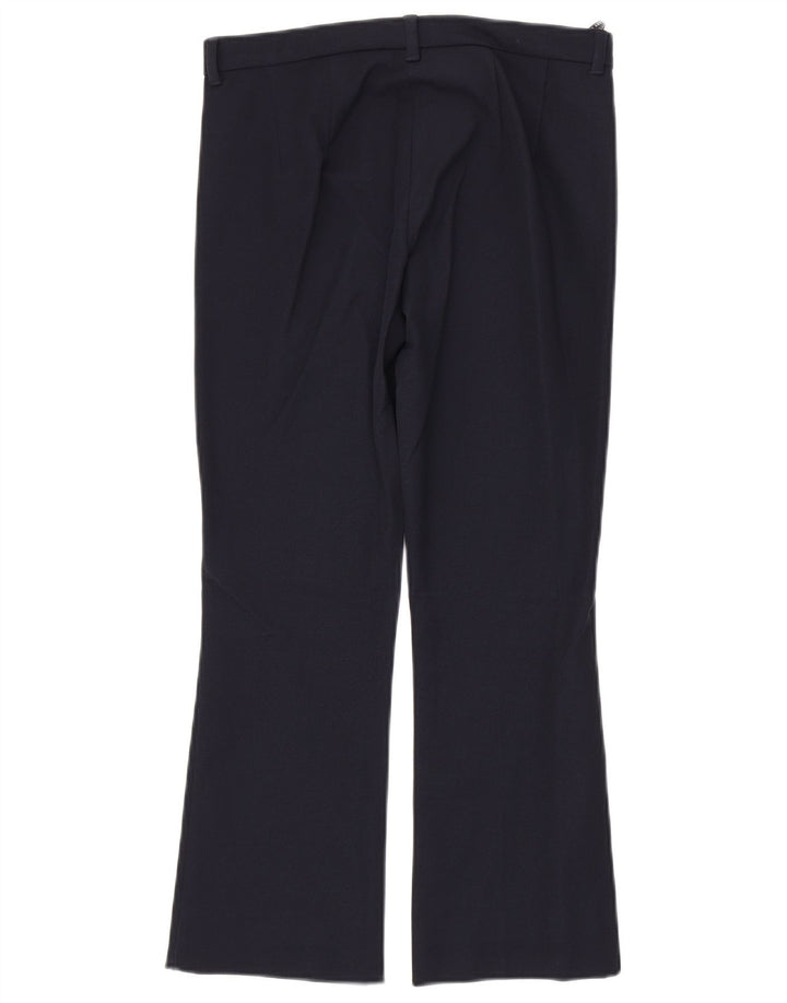 Pantaloni da abito bootcut da donna MAX MARA UK 4 XS W26 L25 cotone blu navy