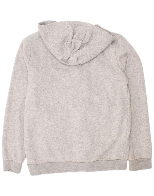 Maglione con cappuccio e zip Adidas da bambino 11-12 anni in cotone grigio screziato