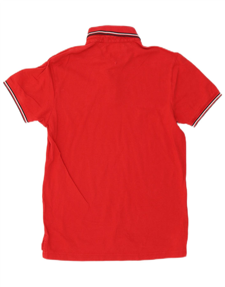 Polo slim fit da uomo Tommy Hilfiger rosso medio