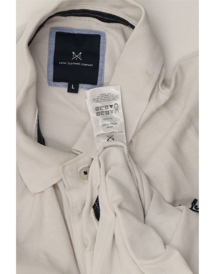 Crew Clothing Polo da uomo grande in cotone bianco