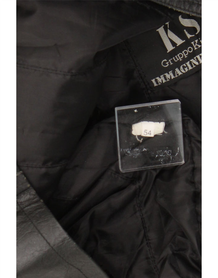 Giacca in pelle da uomo VINTAGE IT 54 2XL Pelle nera