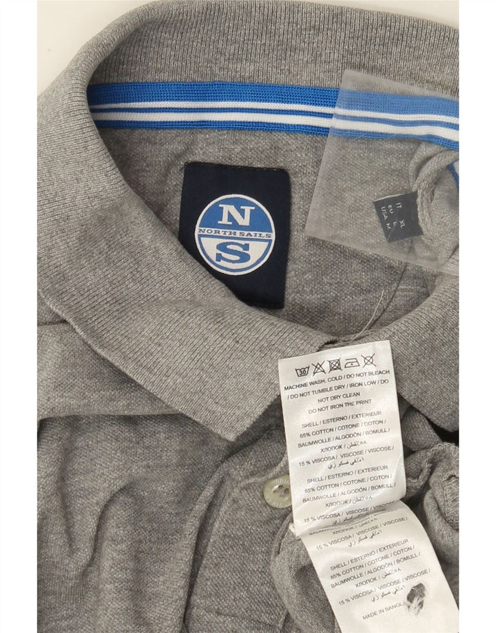 Polo da uomo North Sails in cotone grigio medio