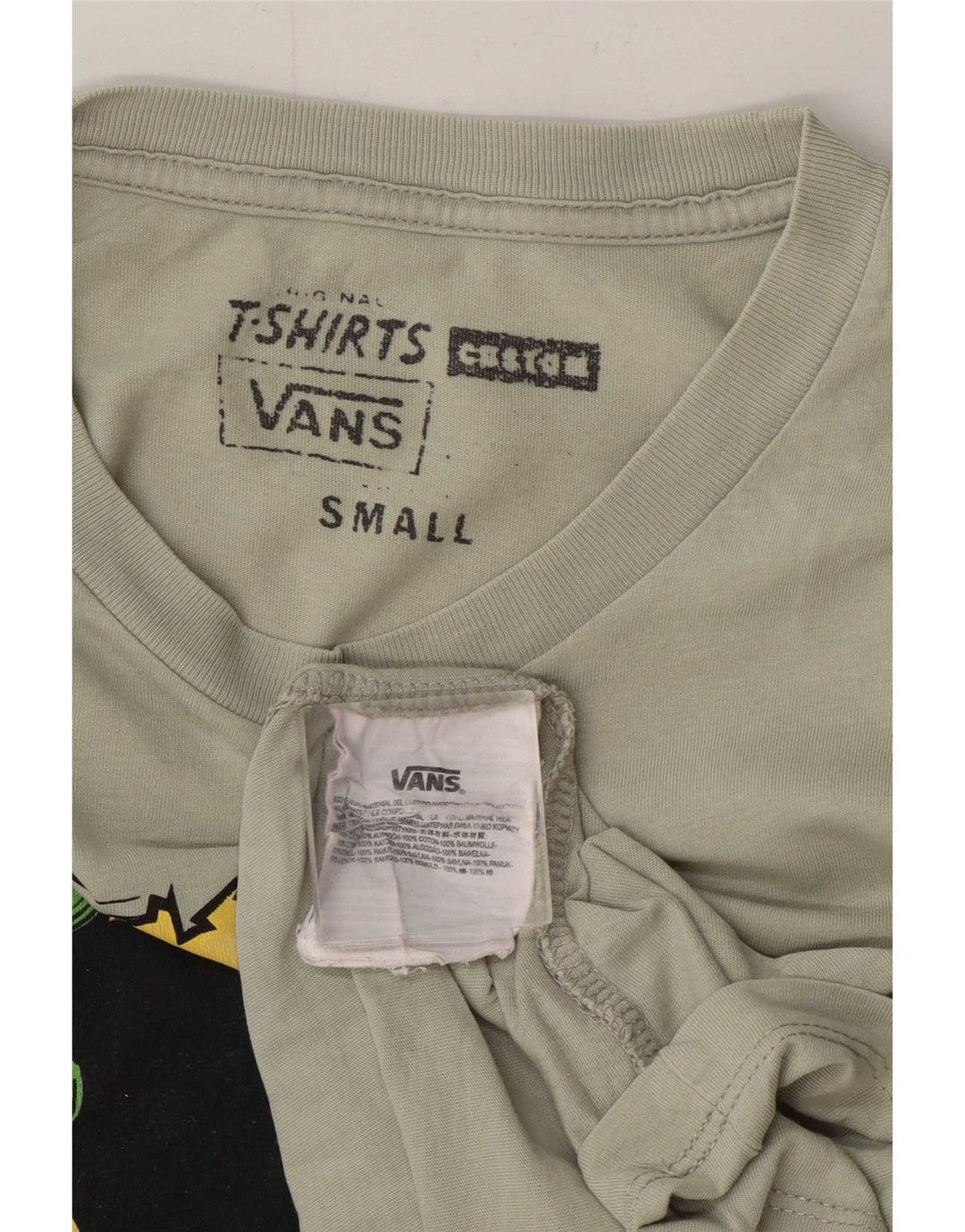 T-shirt grafica da uomo Vans Top Small in cotone grigio