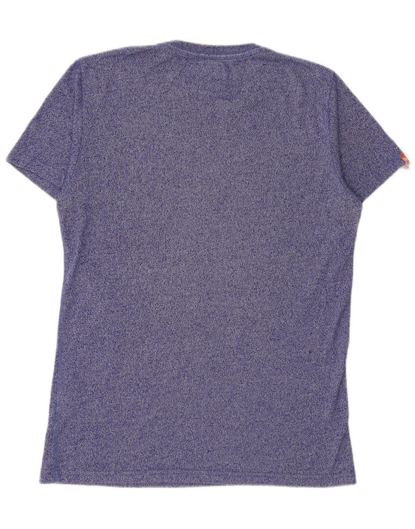 T-shirt grafica da uomo SUPERDRY Top grande in cotone chiazzato blu