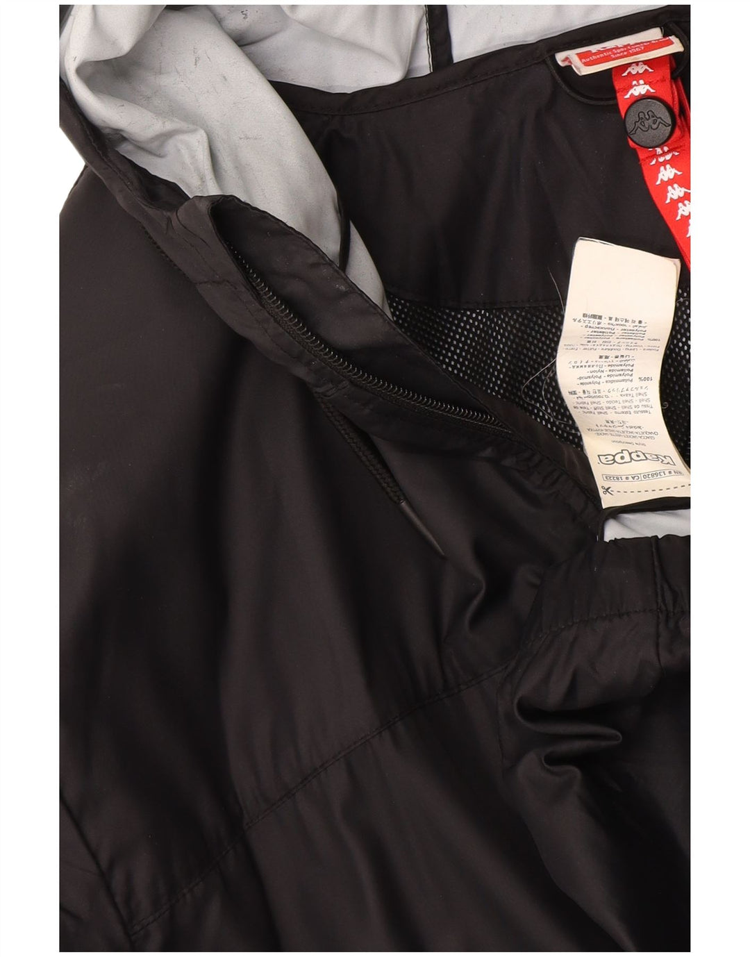 Giacca antipioggia da uomo con cappuccio Kappa UK 42 XL nera in poliammide