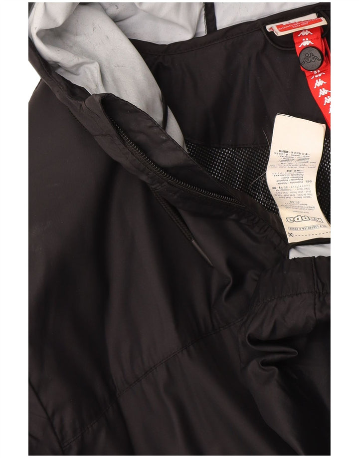 Giacca antipioggia da uomo con cappuccio Kappa UK 42 XL nera in poliammide