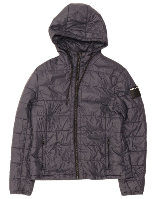 Giacca imbottita con cappuccio da donna Replay UK 14 Large Blu Navy