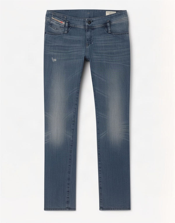 Diesel Womens Matic Distressed Slim Jeans W30 L34 Blue Cotton