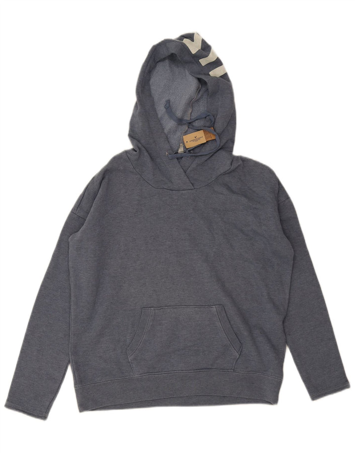 Maglione con cappuccio oversize grafico da donna American Eagle UK 10 piccolo grigio