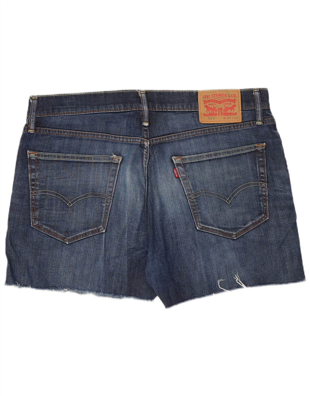 Pantaloncini di jeans Levi's 504 da uomo W36 grandi in cotone blu