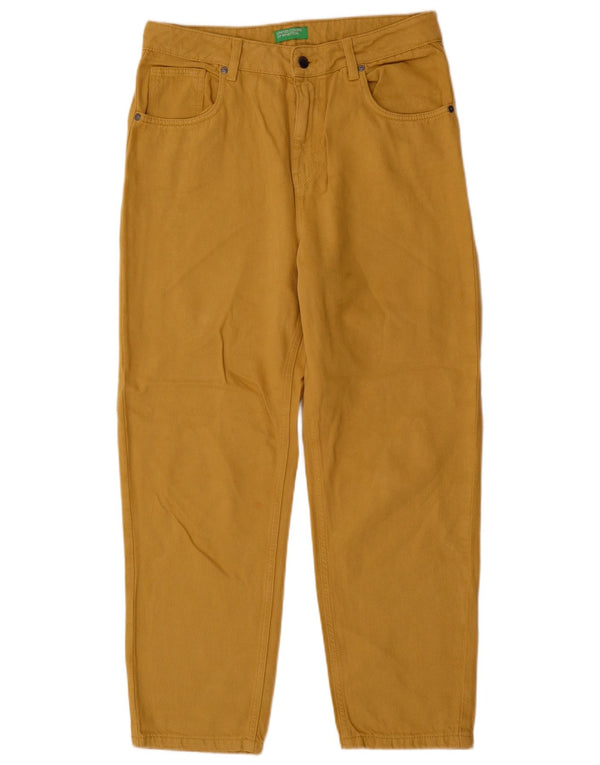 Jeans affusolati da uomo Benetton W32 L28 cotone giallo