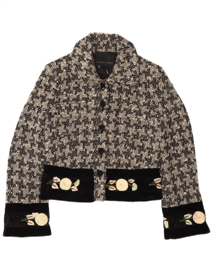 Giacca blazer a 5 bottoni da donna Mariella Burani UK 14 media nera