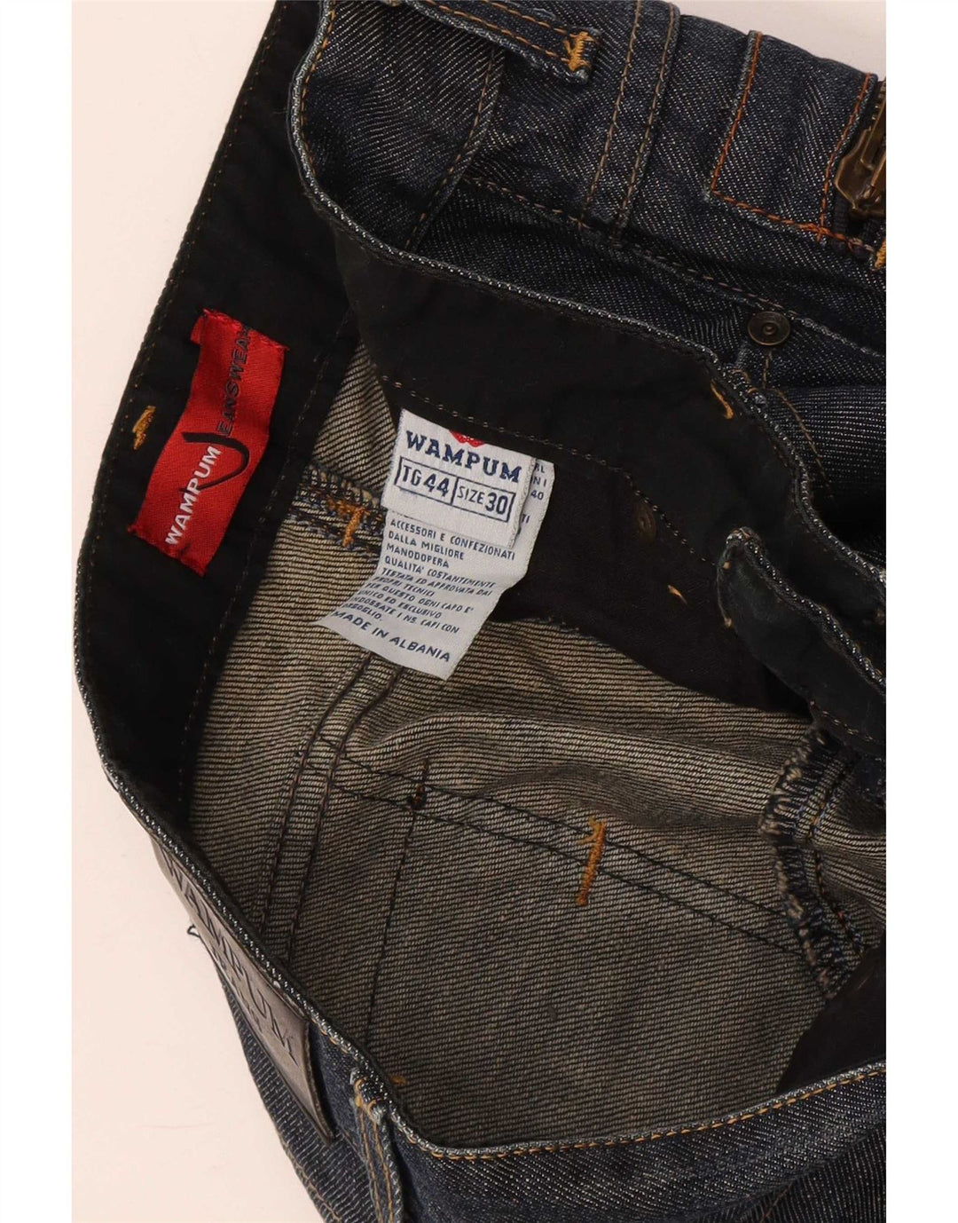 Jeans slim da uomo Wampum W30 L34 cotone blu navy