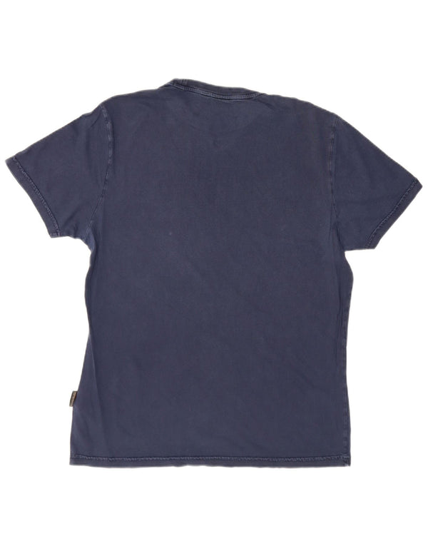 T-shirt da uomo Napapijri Top Large in cotone blu navy