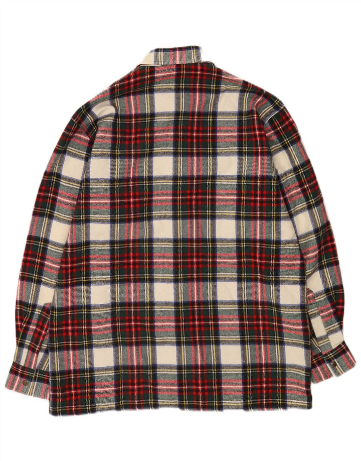 Camicia vintage da uomo in flanella taglia 39/40 in lana a quadri rossi medi