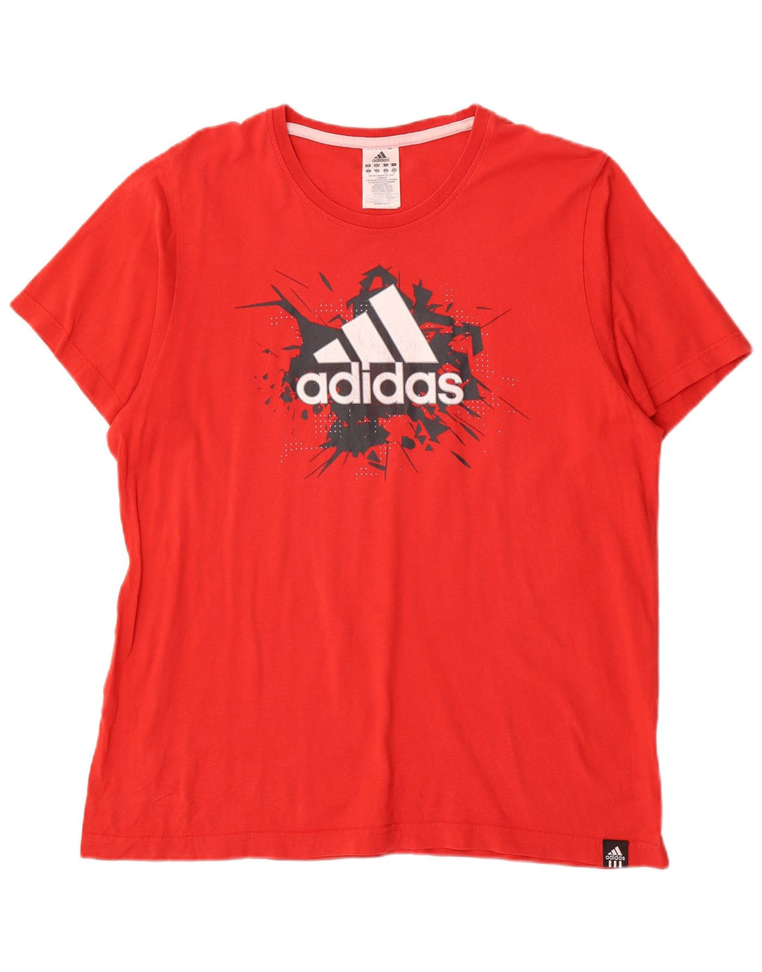 T-shirt grafica da uomo Adidas Top grande in cotone rosso