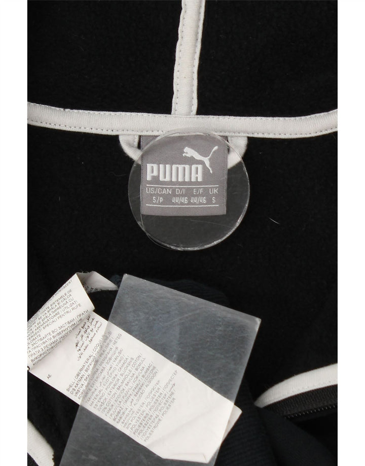 Felpa con cappuccio e zip grafica da uomo Puma piccola in cotone nero
