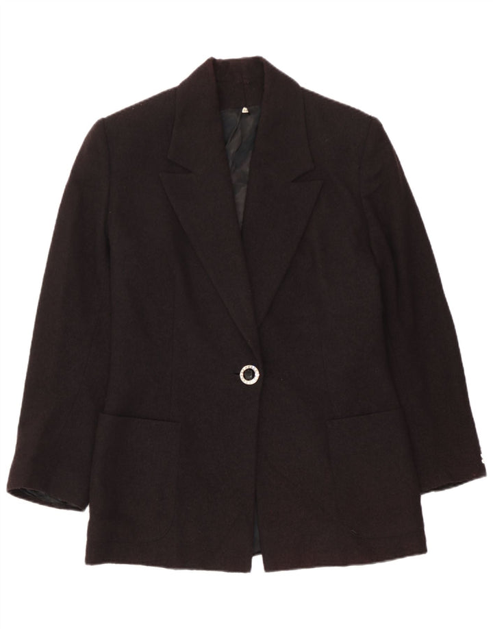 Giacca blazer vintage da donna a 1 bottone IT 46 grande nera
