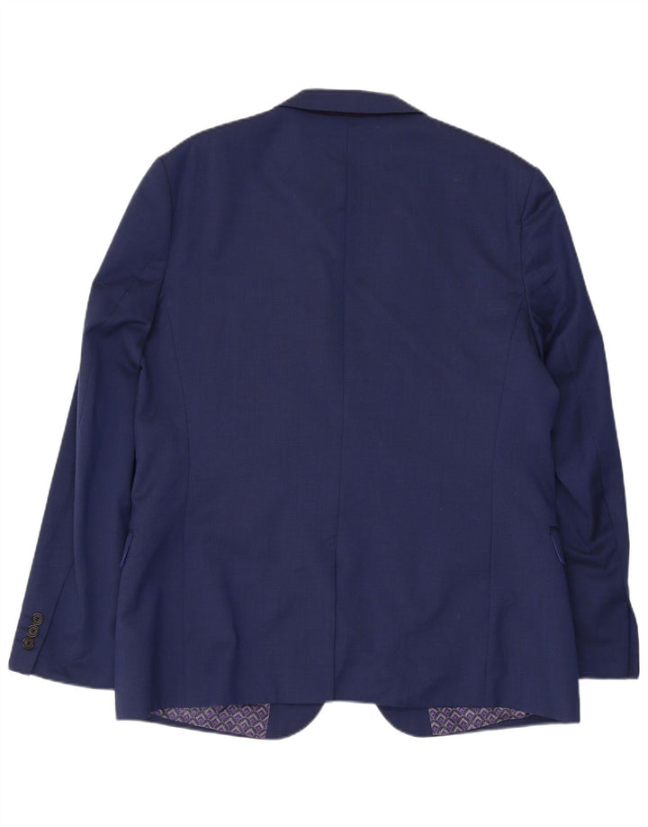 Giacca blazer da uomo a 2 bottoni Ted Baker US 44 2XL lana blu