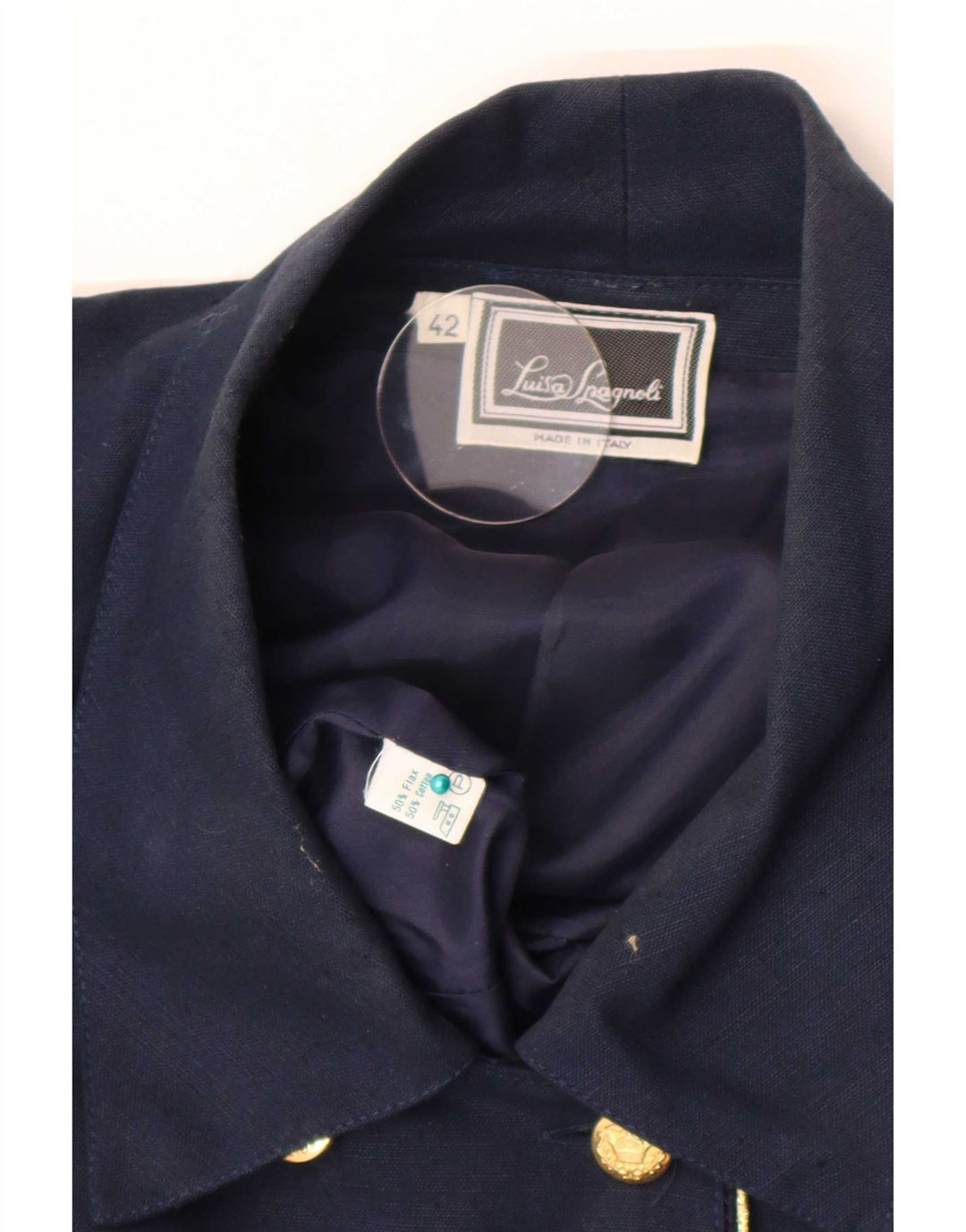 Luisa Spagnoli Maglia Cardigan Manica Corta Donna IT 42 Medio Blu Navy