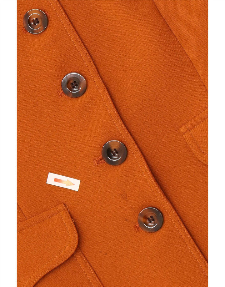 Giacca blazer militare a 6 bottoni da donna Swish IT 46 grande poliestere marrone