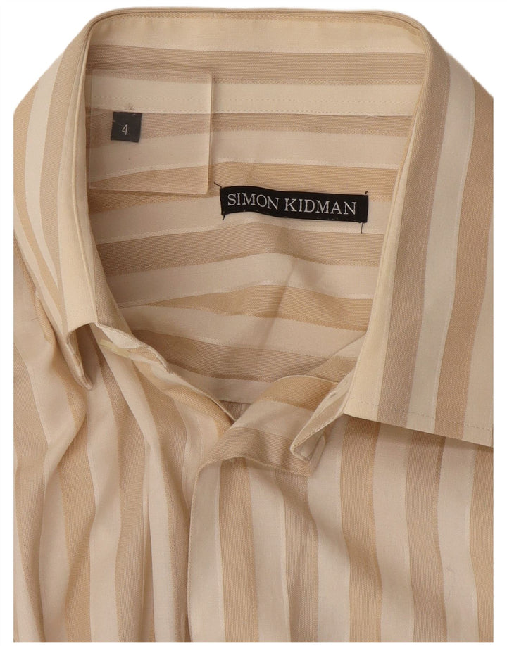 Camicia vintage da uomo a righe larghe beige