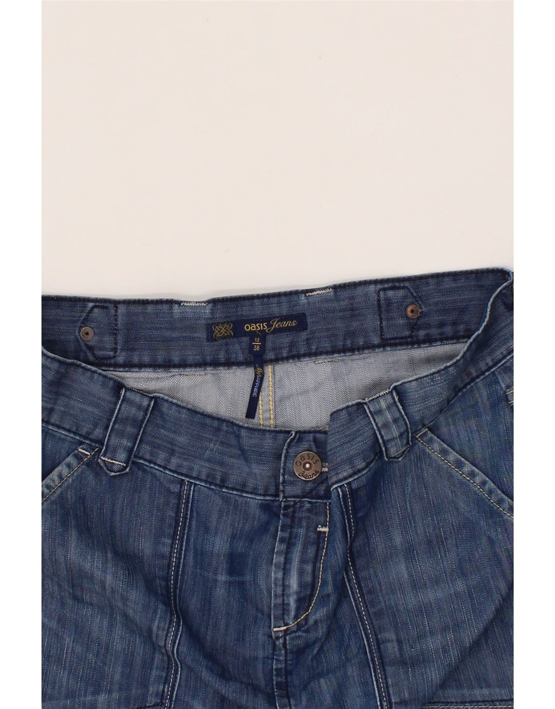 OASIS Womens Denim Skirt UK 12 Medium W30  Blue Cotton Vintage Oasis and Second-Hand Oasis from Messina Hembry 