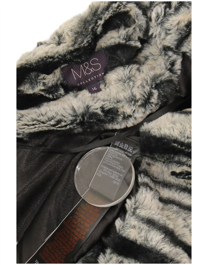 Giacca Bolero da donna Marks & Spencer UK 16 grande stampa animalier nera