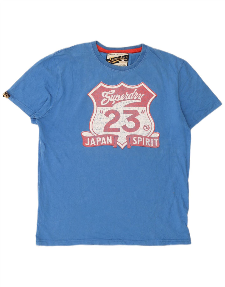 T-shirt grafica da uomo Superdry Top 2XL in cotone blu
