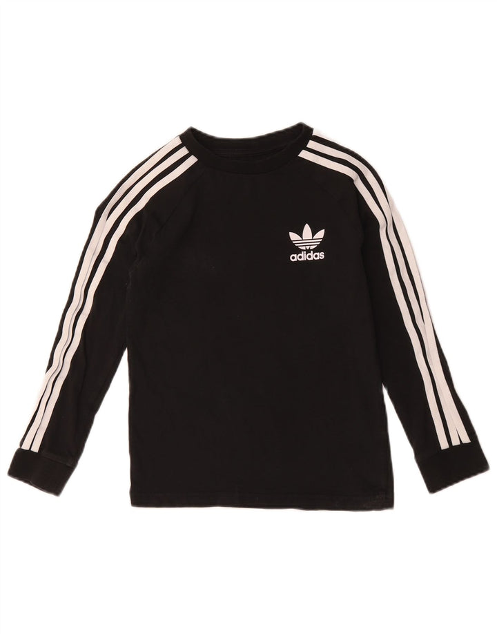 Top Adidas da bambino a manica lunga 7-8 anni in cotone nero