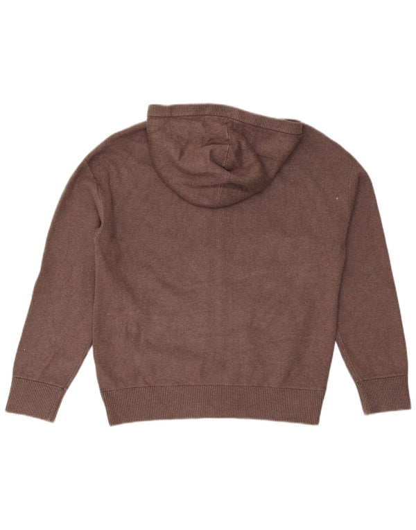 Maglione cardigan con cappuccio da donna Marks & Spencer UK 14 Viscosa marrone medio