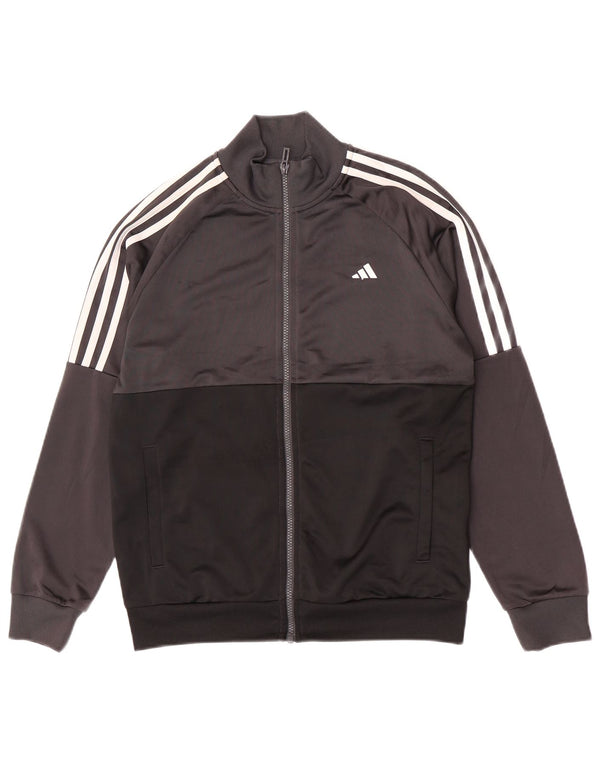 Giacca da tuta da ragazzo Adidas 13-14 anni in poliestere color block grigio