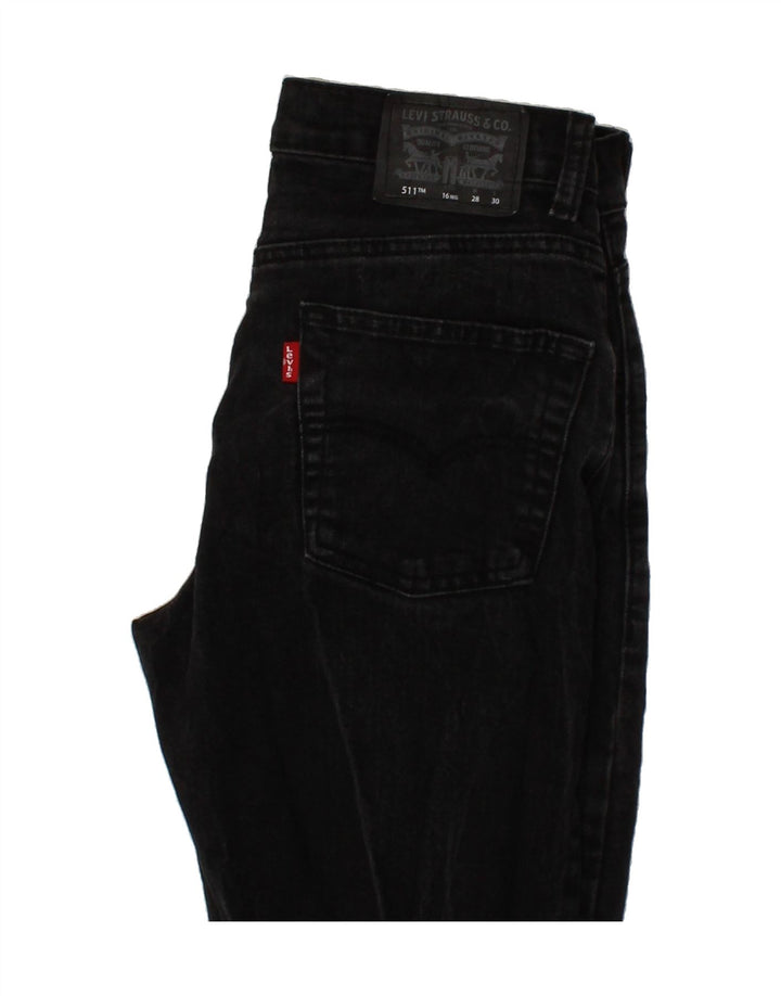 LEVI'S Boys 511 Slim Jeans 15-16 Years W28 L28 Black Cotton Vintage Levi's and Second-Hand Levi's from Messina Hembry 