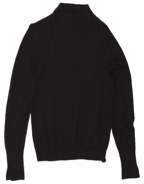 Maglione maglione collo alto da donna Zara UK 14 viscosa nera media