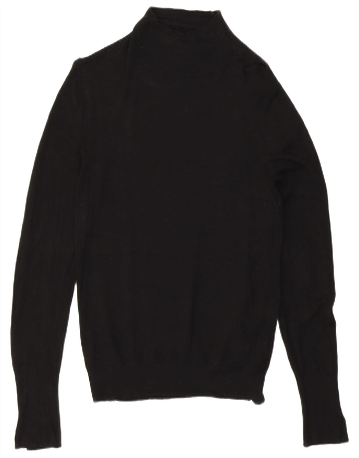 Maglione maglione collo alto da donna Zara UK 14 viscosa nera media