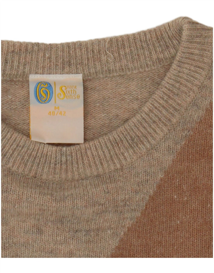 YOUR SIXTH SENSE Womens Crew Neck Jumper Sweater UK 14 Medium Beige