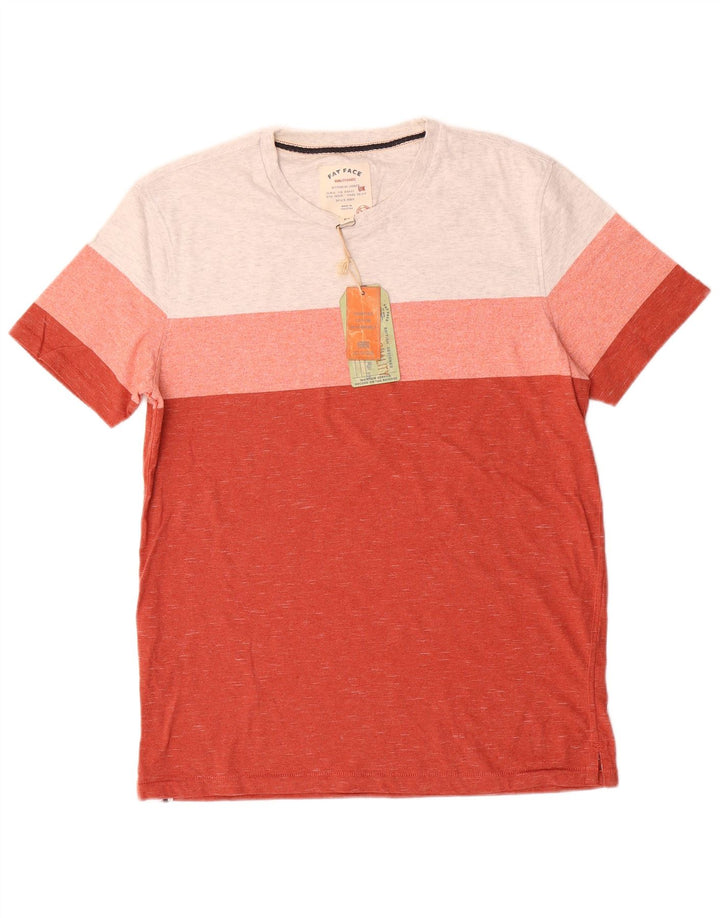 T-shirt da uomo Fat Face Top in cotone a righe rosse medie