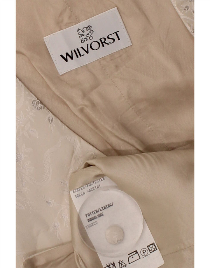 WILVORST Mens Waistcoat Small Beige Floral Polyester Vintage Wilvorst and Second-Hand Wilvorst from Messina Hembry 