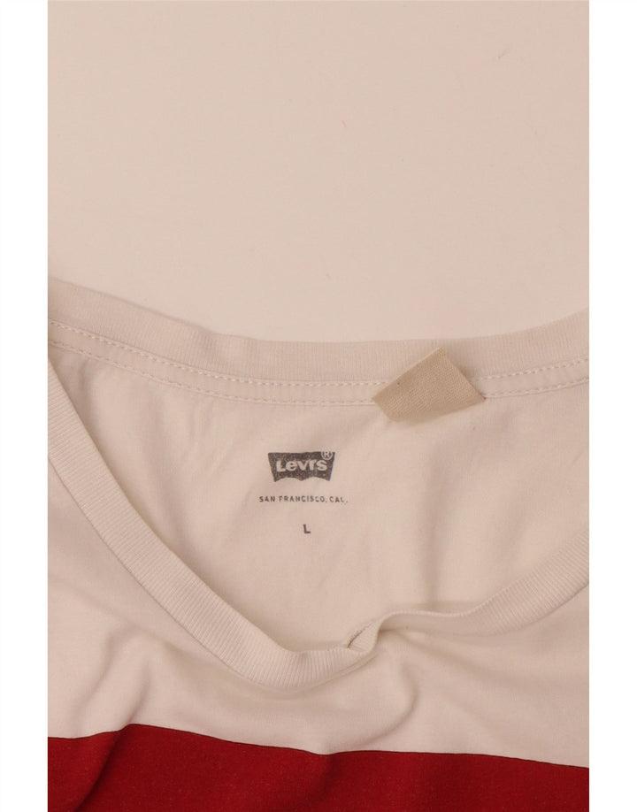 LEVI'S Womens Graphic T-Shirt Top UK 14 Large White