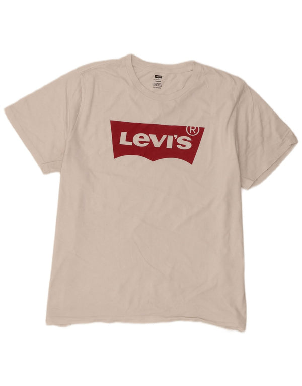 T-shirt grafica da uomo con vestibilità standard Levi's 2XL in cotone bianco