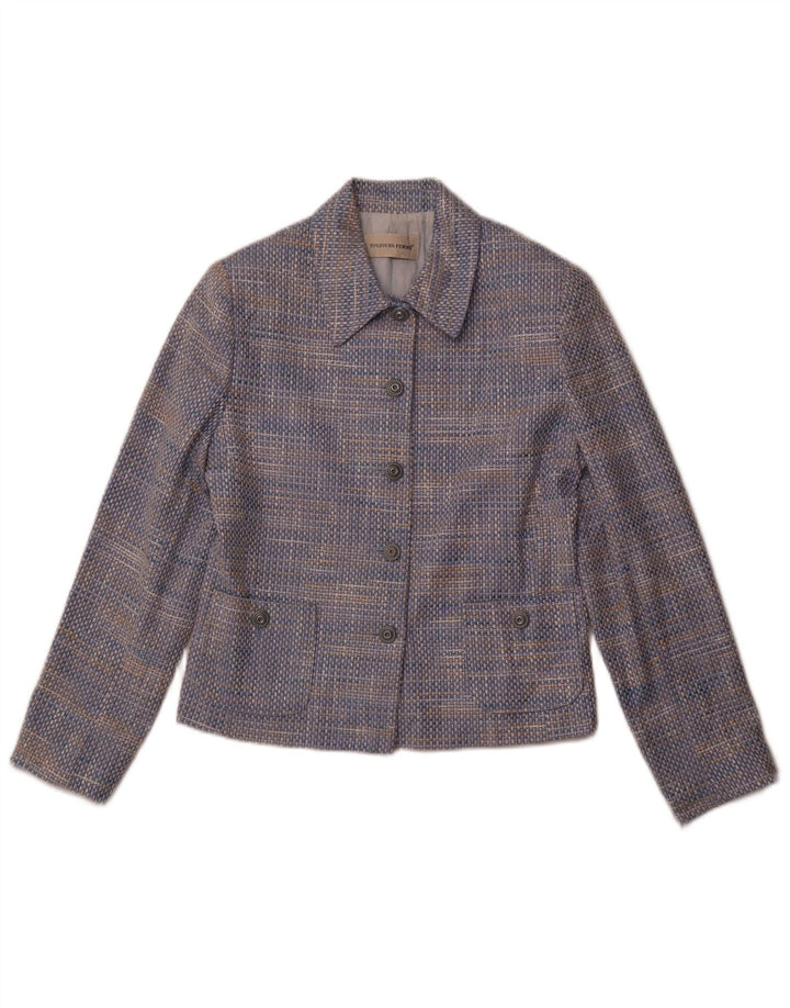 TOUJOURS Giacca blazer a 5 bottoni da donna UK 10 piccola blu