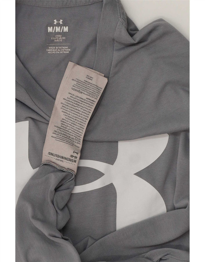 T-shirt grafica da uomo vestibilità ampia Under Armour in cotone grigio medio